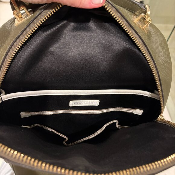 Henri Bendel West 57th Olive Green Leather Backpack, Discontinued Luxury RARE! - Picture 11 of 12